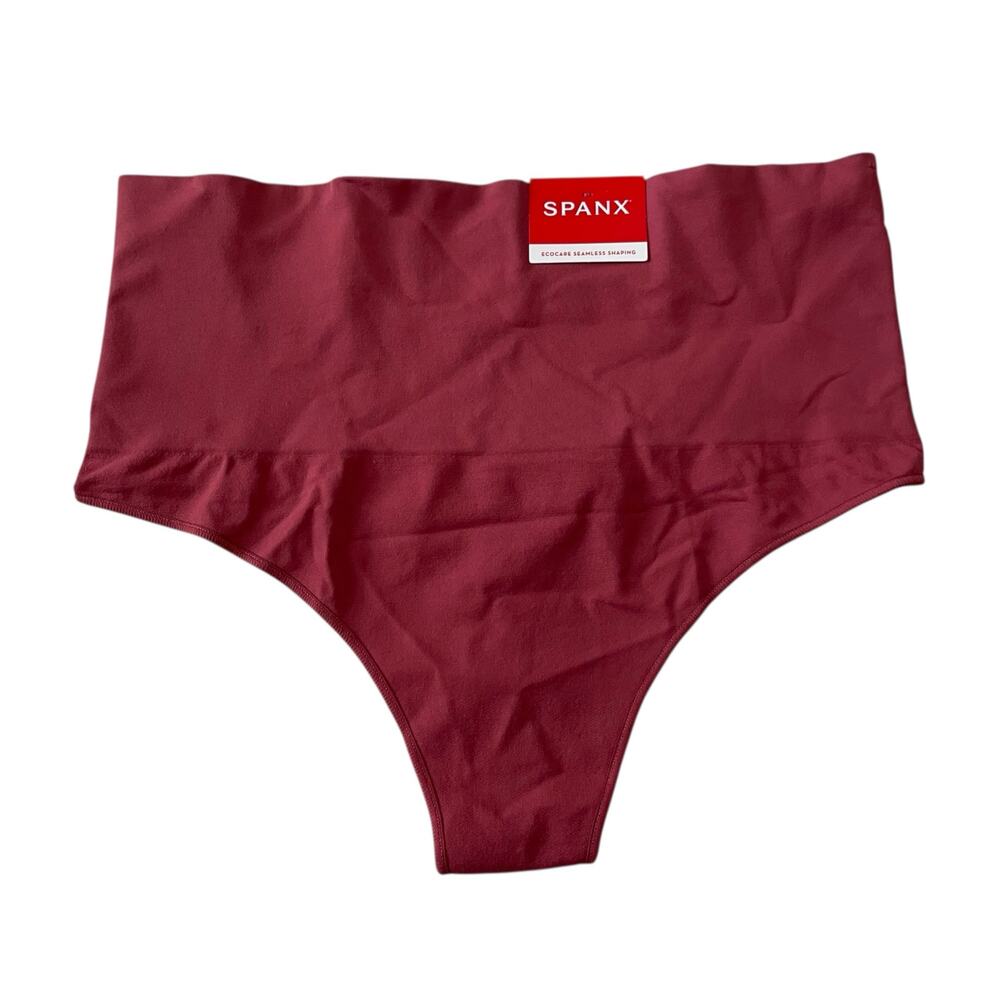 Spanx Womens Panties Thong Size 2X Red Ecocare Seamless Shaping Panty Underwear
